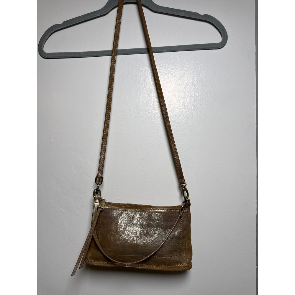 HOBO International Gold Metallic Leather Convertible Crossbody Bag - Picture 2 of 9